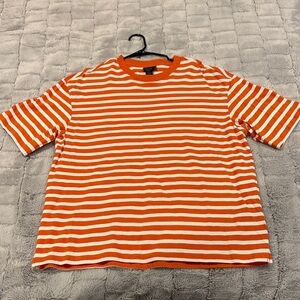 H&M Orange and White Striped Tee